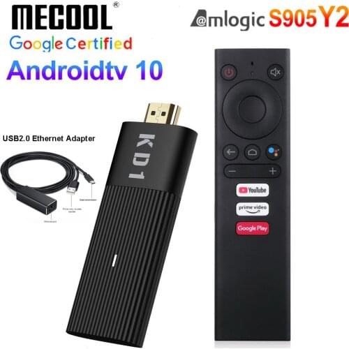 2021 Mecool KD1 TV Stick Amlogic S905Y2 Android 10 2GB 16GB Google Certified Voice 1080P 4K 60pfs 2.4G&5G Wifi BT4.2 TV Player