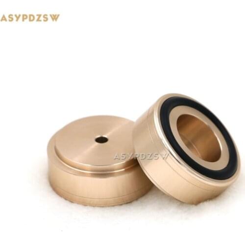 4PCS Aluminum 39*17 Audio amplifier speaker feet computer machine mats -C style Golden