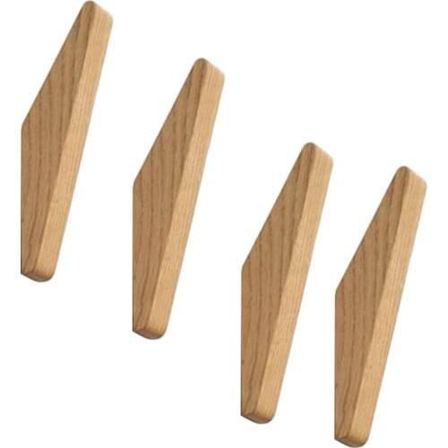 4 Pcs Wooden Wall Hooks Wall Decoration Towel Coat Hook Wall Hooks Clothes Hat Hanger Towel Rack