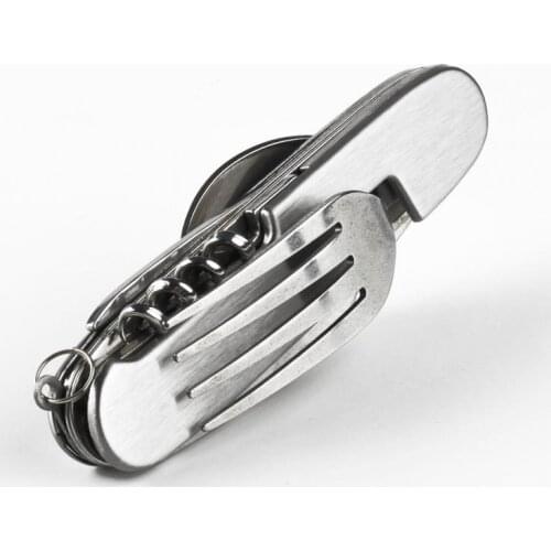 Detachable Multi Tool Portable Picnic Camp Spoon Fold Spork Fork Tableware Knife Cutlery Bottle Can Opener Multitool