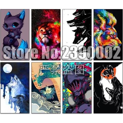 5d Diy Diamond Painting Cross Stitch Diamond Embroidery Animals Mosaic Wolf tiger lion Full Rhinestone Gifts Handmade Picture