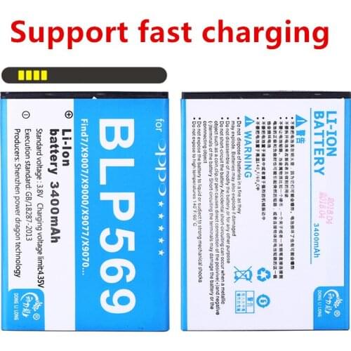 2019 NEW VOOC Quick Charging 3400mAh Find7 BLP569 / BLP575 Battery for OPPO Find 7 X9007 X9000 X9077 X9070 Phone Accessories