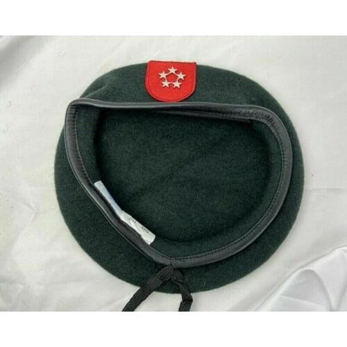 US Army 7th Special Forces Group Blackish Green Beret Officer 5 Star General Rank Hat Military Store