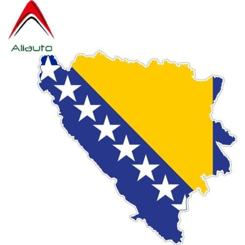 Aliauto Personality Creative Car Sticker Bosnia Flag Map PVC Bike Waterproof Sunscreen Decal Automobile Accessories,13cm*12cm