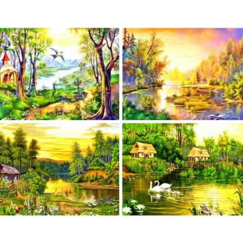 AZQSD Diamond Painting 5d Sunmmer Cross Stitch Rhinestones Diamond Embroidery Scenery Gift Handicrafts Home Decor