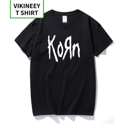 Free Shipping mens t shirts fashion short sleeve Korn Rock band Letter T Shirt Cotton High Street Tee Shirts Plus Size