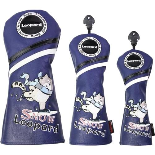 Golf Club #1/3/5 UT Wood Headcovers Driver Fairway Woods cover PU Leather Head Covers Protector Golf Accessories