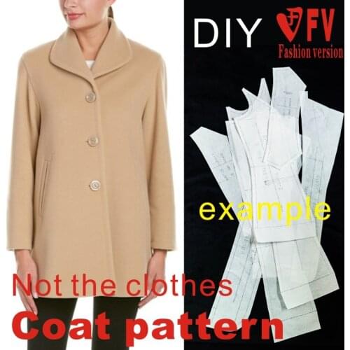 European and American womens coat physical paper pattern garment cutting structure drawing BFY-183