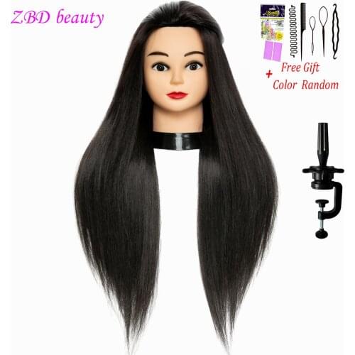 Mannequin Head Hair Stylists Training Head 26-inch Animal Hair And High-temperature Synthetic Fiber Mixed Hair