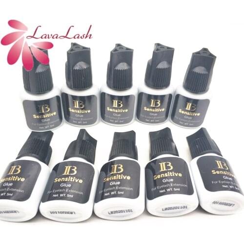 Original Korea 10bottles IB Sensitive Glue For eyelash extensions Lower irritation black cap 5ml lash black glue Makeup Tools