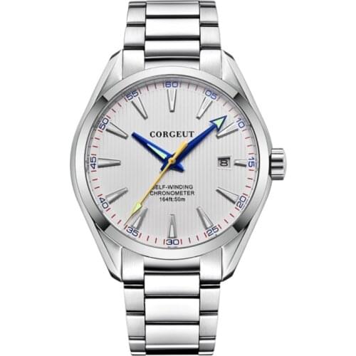 Mens MIYOTA Movement Automatic Watches Waterproof Luminous Calendar Sapphire Crystal Stainless Steel CORGEUT Watch Men Hot Clock