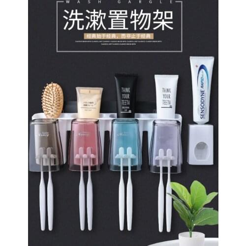 Wall-mounted toilet without punching teeth and mouthwash storage convenient household toothbrush shelf J05