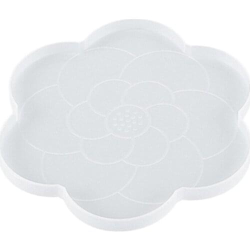 Cherry Blossom Desktop Decorations Epoxy Resin Mold Tray Coaster Silicone Mould DIY Crafts Ornaments Casting Tools