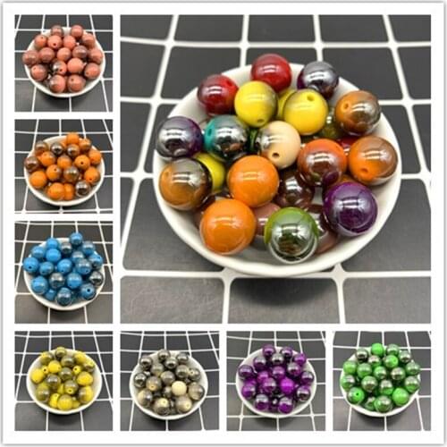 New 10pcs/lot 12mm of Bicolor Acrylic Beads Earrings Necklace Accessories Beads For Jewelry Making DIY Jewelry Findings