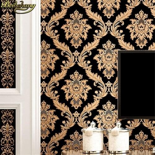 Beibehang European style wallpaper luxury high-grade non-woven 3d living room bedroom TV background wall paper papel de parede