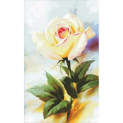 One-yellow rose cross stitch package big bloom 18ct 14ct 11ct cloth cotton thread embroidery DIY handmade needlework