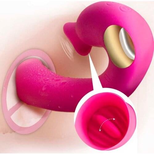 Oral Licking Vibrator Clitoris Stimulation Dildo Vibrator Tongue Sex Toys For Women Magic Wand Massage Sex Product U19