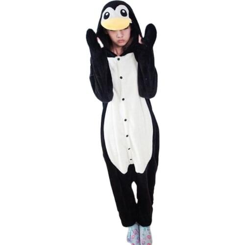 Black Penguin Cartoon Animal Onesies Pajamas Costume Cosplay Pyjamas Adult Onesies Party Dress Halloween Pijamas Kigurumi