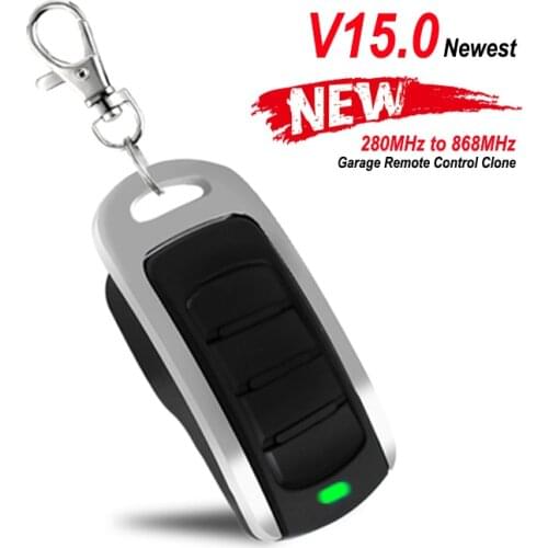 V15.0 Garage Door Remote Control 280-868MHz Duplicator Auto Scan 433.92mhz 433mhz Garage Command Clone Gate Opener 2021