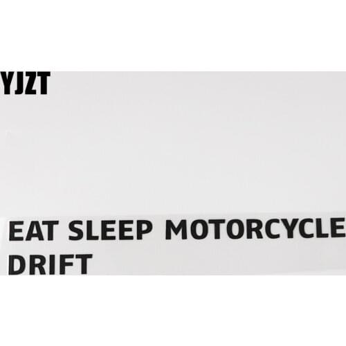 YJZT 23.3CM*3.8CM EAT SLEEP MOTORCYCLE DRIFT Car Sticker Vinyl Letters Black/Silver Decal 13D-0169