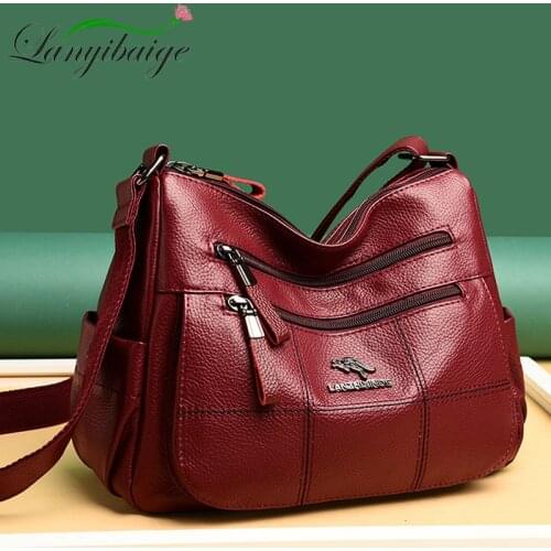 Hot Soft Leather Handbags Crossbody Bags For Women High Quality Casual Female Bags Famous Brand Shoulder Bag Ladies Bolsos 2021