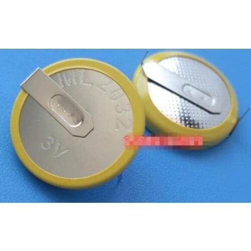 10PCS ML2032 3V rechargeable lithium battery button can replace CR2032 3V soldering foot