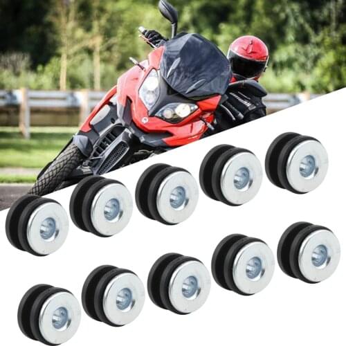 10pcs Motorcycle Rubber Grommets Bolt Assortment Kits For Honda for Yamaha for Suzuki Fairing Bolts Pressure Relief Cushion Kit