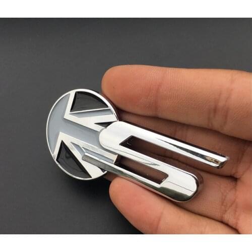 3D Black Metal Gray Union Jack UK Flag S Emblem Trunk Badge Decal Sticker R Sport Type Car Accessories