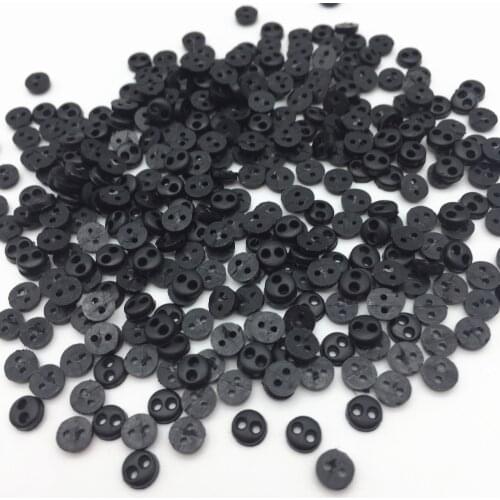 500pcs Black 4mm Tiny Mini Buttons Plastic Round 2 Holes Doll Clothing Button Embellishments DIY Sewing Scrapbooking Accessory