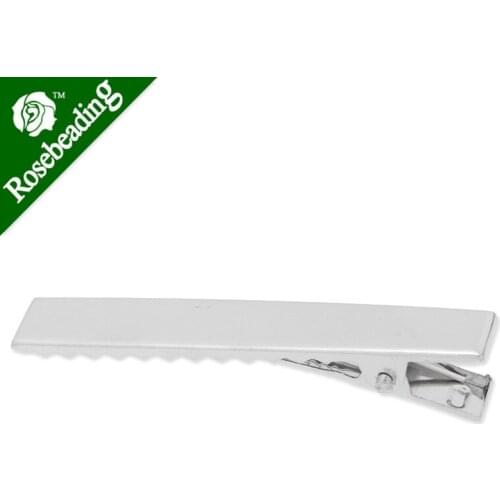 65mm Metal Alligator Hair Clip with Teeth,Nickel color,8mm width,20pcs/lot-C4505