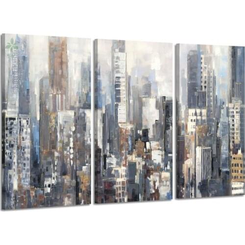 Abstract Urban Downtown Artwork Painting Print On Canvas Artwork Indoor Decoration