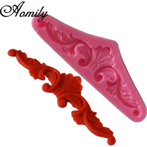 Aomily Lace Pattern Texture Silicone Square Mat Pad DIY Cake Fondant Decorating Mould Bakeware Lace Mold Kitchen Baking Tools