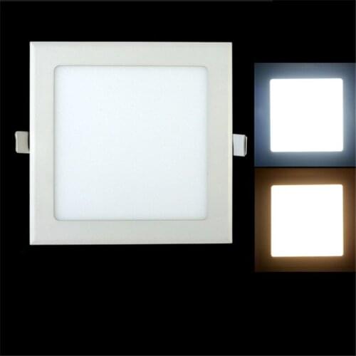 Free Shipping 12pcs 25W and 10pcs 12W Square LED Panel Light Recessed Ceiling Downlight AC85-265V Driver Included
