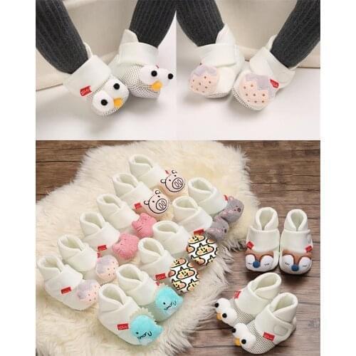 Baby Shoes Adorable Infant Slippers Toddler shoes Baby Boy Girl Knit Crib Shoes Cute Cartoon Anti-slip Prewalker Baby Slippers