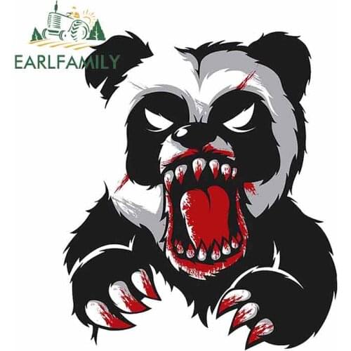 EARLFAMILY 13cm x 11.1cm For Ferocious Panda Windows Decal Creative Car Stickers Graffiti Sticker Waterproof Car Door Protector