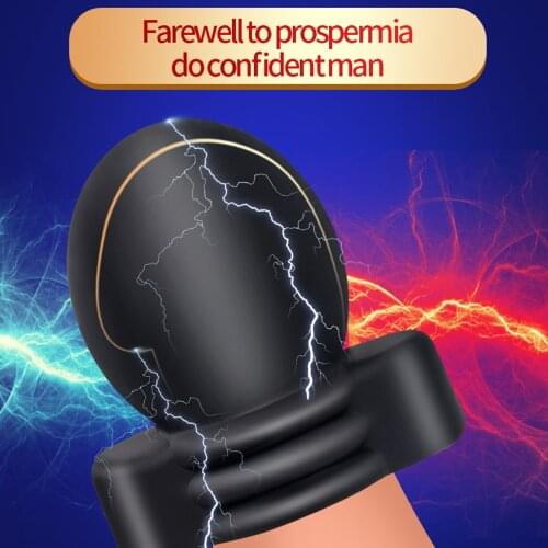 Shock Electric Glans Cap With SM Player Wave Therapy Penis Cage Shocking Chastity Device Tens Penis Sleeve Medical Themed Toys