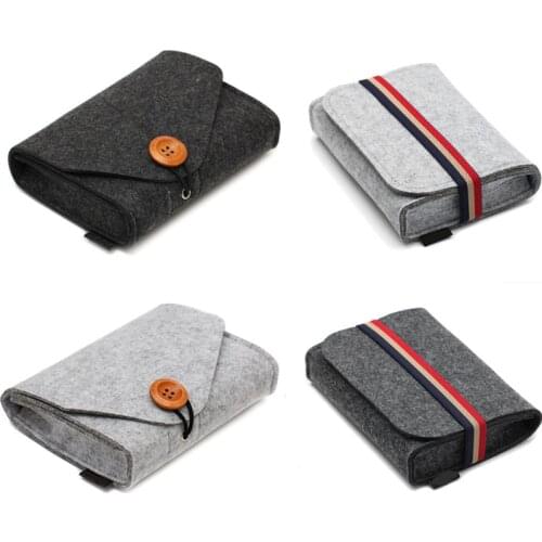 1 Pcs Key Coin Package Mini Felt Pouch Chargers Storage Bags for Travel USB Data Cable Mouse Organizer Electronic Gadget Bags