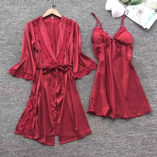 Bathrobe Female Plus Size Sexy Lingerie Nightdress Two-Piece Set Sling Shawl Home Service