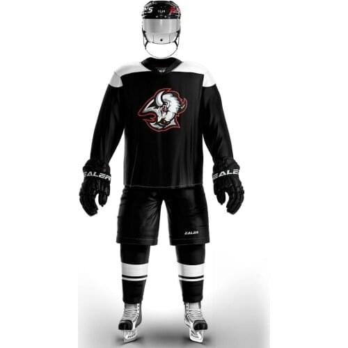 Cool Hockey Vintage Ice Hockey Training Jerseys Set Print buffalo Logo Sport Cheap high quality H6100-8 Free Shipping