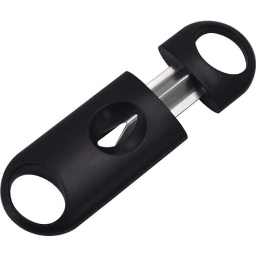Hot Sale Portable COHIBA Metal V Shaped Blade Plastic Cigar Cutter Plastic Handle Stainless Steel Sharp Guillotine Cigar Cutter