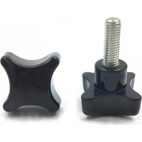 M6x(10 12 15 20 25 30 35 40 45 50 mm L) Stainless Steel Plastic Four-star angle handle screw round head adjustable knob bolts