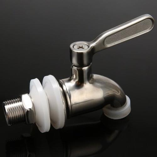 Mayitr Stainless Steel Beverage Drink Dispenser Wine Barrel Spigot Tap Faucet for Home Bar Brew Barrel Beverage Wine Beer Kegs