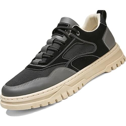 Spring/Autmun Mens Casual Shoes Platform Lace-Up Mens Sneakers Breathable Mesh Man Leisure Sports Shoes Soft Flat Boat Shoes