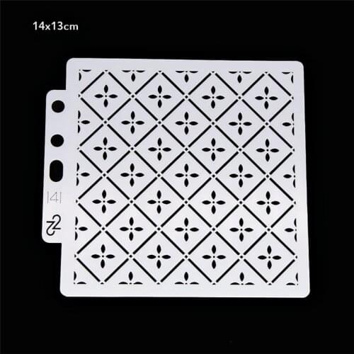 Floating Plaid scrapbook stencils spray plastic mold shield DIY cake hollow Embellishment printing lace ruler valentine