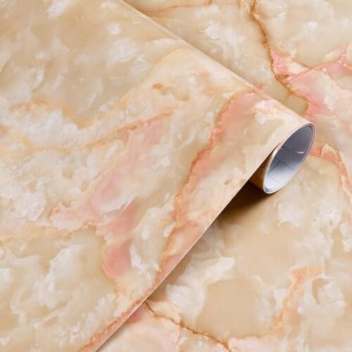 Thick Glossy Marble Sticker Desktop Waterproof Kitchen Countertop Furniture Renovation Film Oil-Proof Wallpaper Self-Adhesive