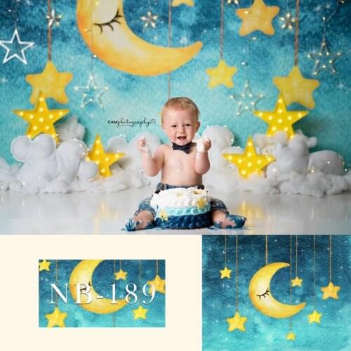 Newborn Portrait Backdrops Twinkle Star Photography Backdrop Starry Night Little Prince Baby Shower Birthday Party Background