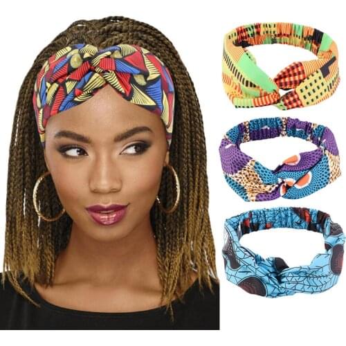 New Style African Printed Stretch Cotton Headband Salon Make Up Hair Band Bandanas Wide Stretch Girls Hairband Hair Accessories