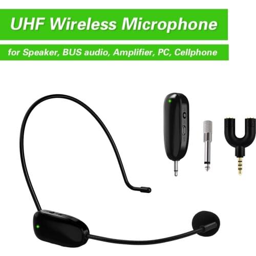 Professional UHF Wireless Microphone Headset MIC Systems for Teaching Stage Voice Amplifier Speaker for Laptop Mobile