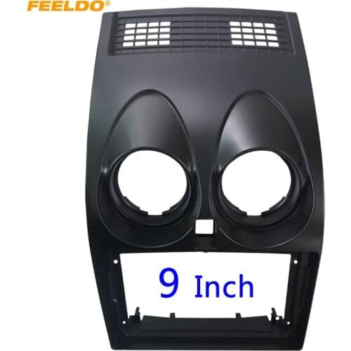 FEELDO Car Audio 2Din Fascia Frame for Nissan Qashqai 2008-2014 9Inch Big Screen Dashboard Panel Mount Installation Kit #HQ6359