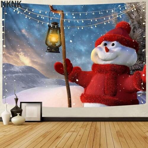 NKNK Christmas Tapiz Snowman Home Tapestrys Galaxy Tenture Mandala Creativity Wall Tapestry Wall Hanging Boho decor Premium